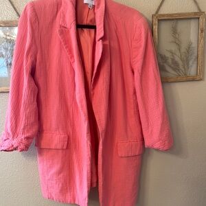 Nine West Pink Blazer Lightweight Suit Jacket